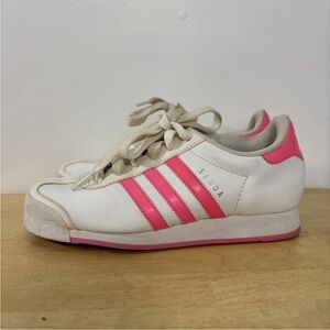 Adidas Women Samoa Shoes White and Pink SIZE 6